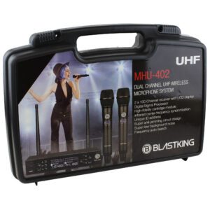 Blastking MHU-402 Dual Handheld UHF DSP Wireless Microphone System - Image 4