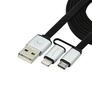 Cable, 2-in-1 Lightning & Micro USB, 3ft, Unno Tekno