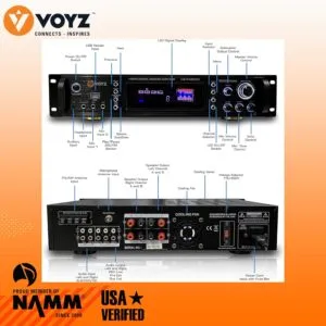 VOYZ 5000W Bluetooth Hybrid Home Amplifier - Home Audio Rack Mount Stereo Power Amplifier Receiver w/Radio Multi-Channel, AM/FM, USB, Karaoke, Remote, Home Audio Receiver System - Image 5