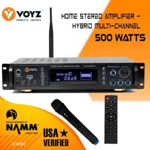 VOYZ 5000W Bluetooth Hybrid Home Amplifier - Home Audio Rack Mount Stereo Power Amplifier Receiver w/Radio Multi-Channel, AM/FM, USB, Karaoke, Remote, Home Audio Receiver System - Image 4