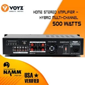 VOYZ 5000W Bluetooth Hybrid Home Amplifier - Home Audio Rack Mount Stereo Power Amplifier Receiver w/Radio Multi-Channel, AM/FM, USB, Karaoke, Remote, Home Audio Receiver System - Image 2
