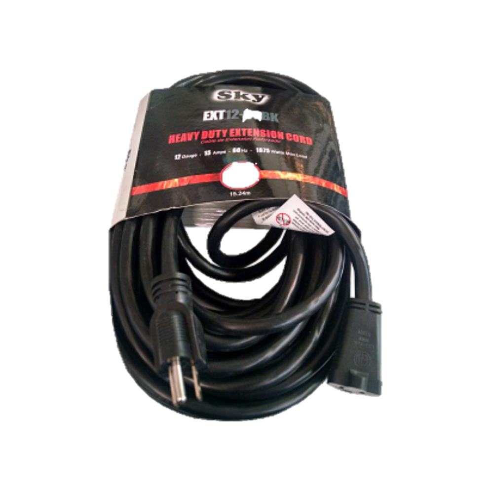 Cord, Extension, 1 Outlet, Heavy Duty, 100% Copper, 12GA, 25ft, " Sky ...