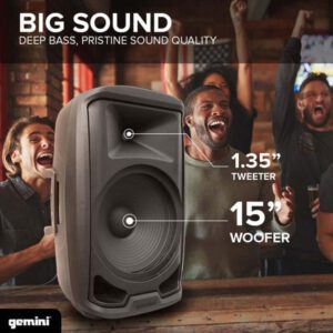 2000 Watt 15” Active Multi-Led Bluetooth Loudspeaker with Stand - Image 5