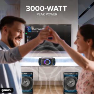 Bluetooth Led Party Light Stereo System and Home Theater Audio System with 3000w Watts Shelf Speakers, Dual 12" Woofers, Media Player, Fm Radio, Usb/sd Playback - Image 3