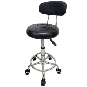 Rolling Stool with Back Rest - Image 1