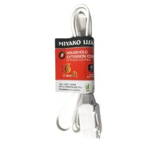 Cord, Extension, Indoor,18GA, 6ft, white