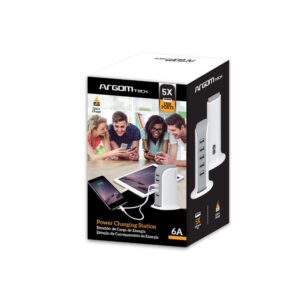 Charger, Tower, USB, 5 port, 6A, 110/220V,  Argom - Image 3