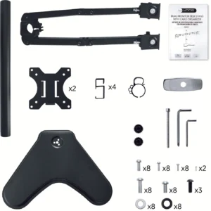 Dual Monitor Desk Stand with Cable Organizer - Image 3