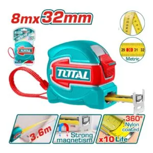 Measuring Tape, 8m(26ft), Magnetic Tip, Total