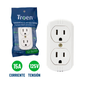 Outlet, Surface Mount, Double Socket, 15A, 125v - Image 3