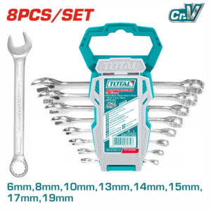 Spanner, Combination, 8pc Set, ¼" - ¾", Cr.V, Total - Image 3