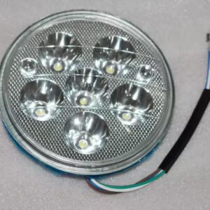 Headlamp, Motorcycle, 7”, Round, Glass, 6 LED, 30w - Image 1