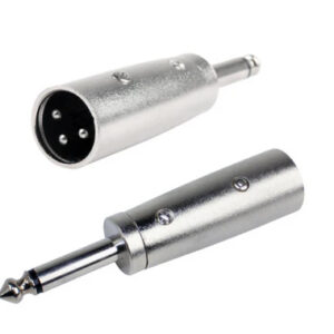 Adapter, Audio, XLR 3P Male to ¼ Mono Male, Metal