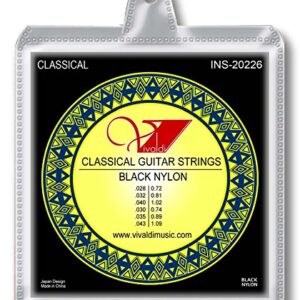 Strings, Guitar, Classical, Black Nylon, Normal, 6pc, Vivaldi