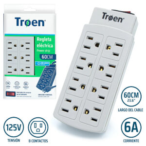 Power Strip, 8 Outlet, 6A, Troen
