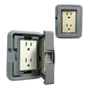 Outlet, Flush Mount, Double Socket, Waterproof, 15A, Troen