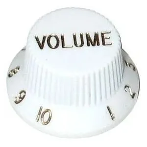 Knob, Volume, Guitar, Plastic, White, Dr Parts
