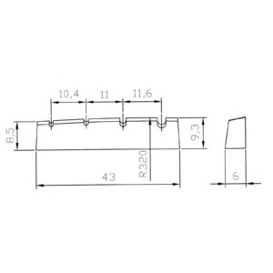 Guitar Part, Bass, Replacement, 4-String, Nut, Rollins - Image 3