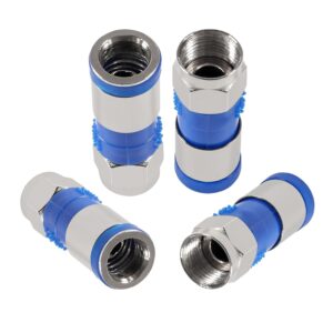 Connector End, F, RG-6, Compression, Blue Ring