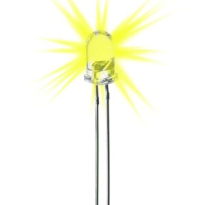 LED Bulb, 5mm, Transparent ,500 MCD, Yellow