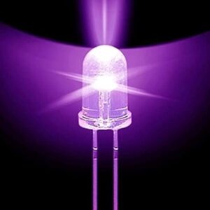 LED Bulb, 5mm, Transparent, 500 MCD, Purple