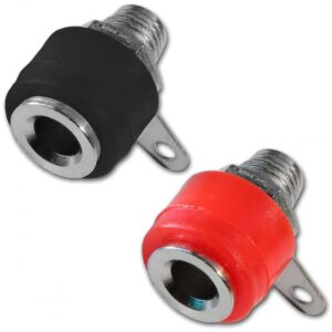 Connector End, Banana, Female, Red or Black, Chassis