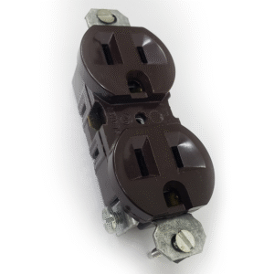 Outlet, Flush Mount, Double Socket, 15A 125V, Backstab Terminals, Slater