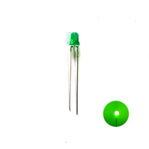 LED Bulb, 5mm, Transparent, 500 MCD, Green
