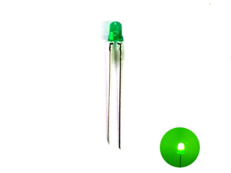 LED Bulb, 5mm, Transparent, 500 MCD, Green