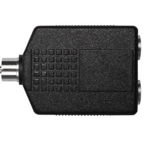 Connector, Adapter, Audio, one RCA Male to two 1/4" Stereo Female - Image 1