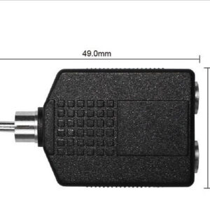 Connector, Adapter, Audio, one RCA Male to two 1/4" Stereo Female - Image 2