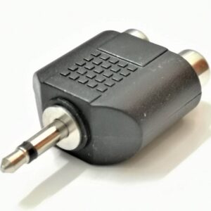 Connector, Adapter, Audio, 3.5mm Mono Plug to Two RCA Jack - Image 1