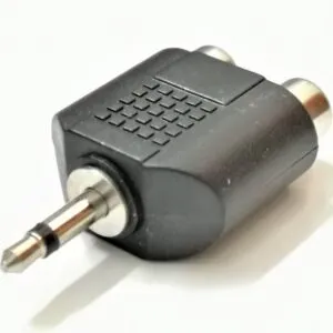 Connector, Adapter, Audio, 3.5mm Mono Plug to Two RCA Jack