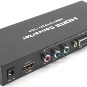 Converter, Video, Input: HDMI. Output: Component RCA + VGA +RCA Audio + Optical