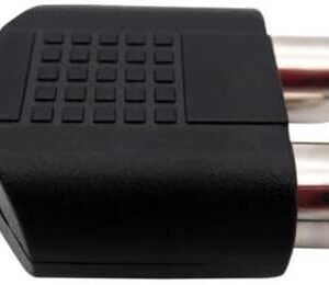 Connector, Adapter, 1 Female 3.5mm Jack to 2 Female RCA Jacks - Image 1