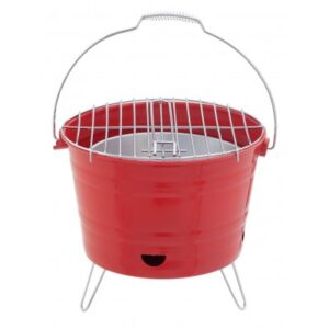 Grill, Portable, BBQ, Bucket Style, 27*23cm, Red
