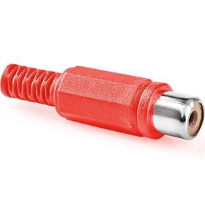 Connector End, RCA, Female, Plastic, Red