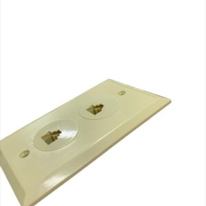 Wall Plate, RJ45, Network, Dual, Ivory