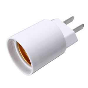 Adapter,  Light bulb socket to 2-pin outlet plug