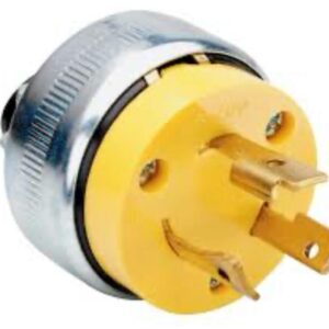 Connector End, Plug, Electrical, w/Ground, 20A/250V, Locking