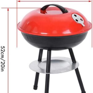 Grill, Portable, BBQ, Round, 14'', Red - Image 4