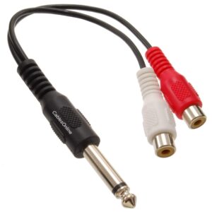 Mono Male Plug to 2-RCA Female Jacks Audio