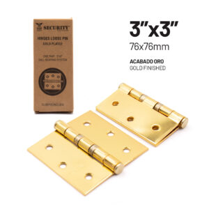 Hinges, Loose Pin, 3"x3", Gold plated