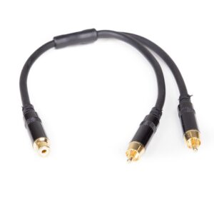 2 RCA Male to 1 RCA Female  Y Cable,3ft