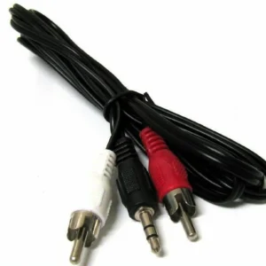 Cable, Audio, 3.5mm Stereo to 2 RCA, 12ft, Heavy Duty