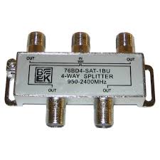 Splitter, Satellite 4-Way High Output, 950-2400 MHz