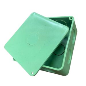 Junction Box, Reinforced PVC, 3"×3"x1", With Lid, Plastic, Green