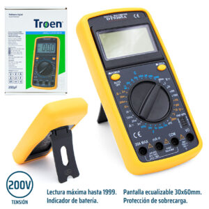 Multimeter, Digital, 20A, 200uF, Troen