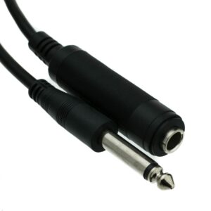 Cable, Audio, Extension, 1/4" Mono Male to 1/4" Female, 25ft - Image 1