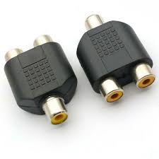 RCA Splitter 1 to 2 Female Audio Video Y Adapter